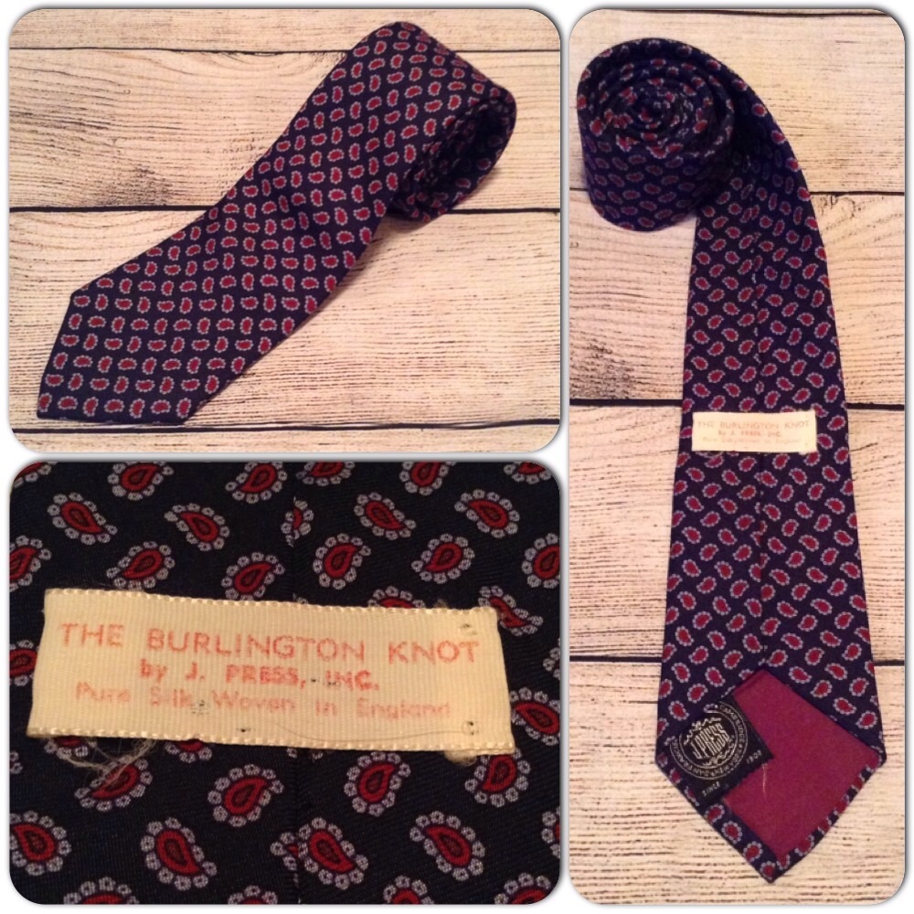 J. Press Burlington Knot Mens Tie Silk Paisley PM1